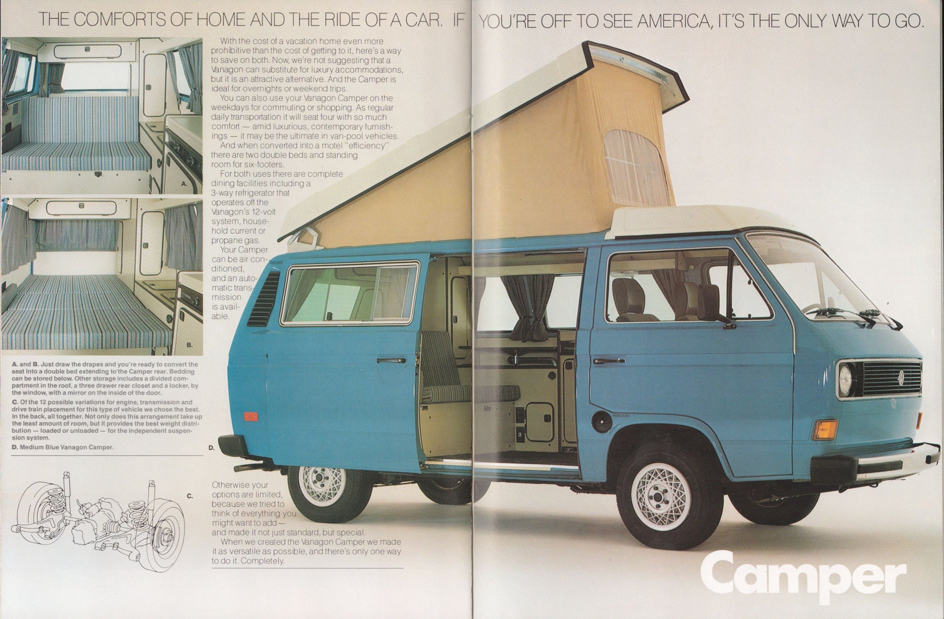 1982 volkswagen vanagon camper pop top exterior blue