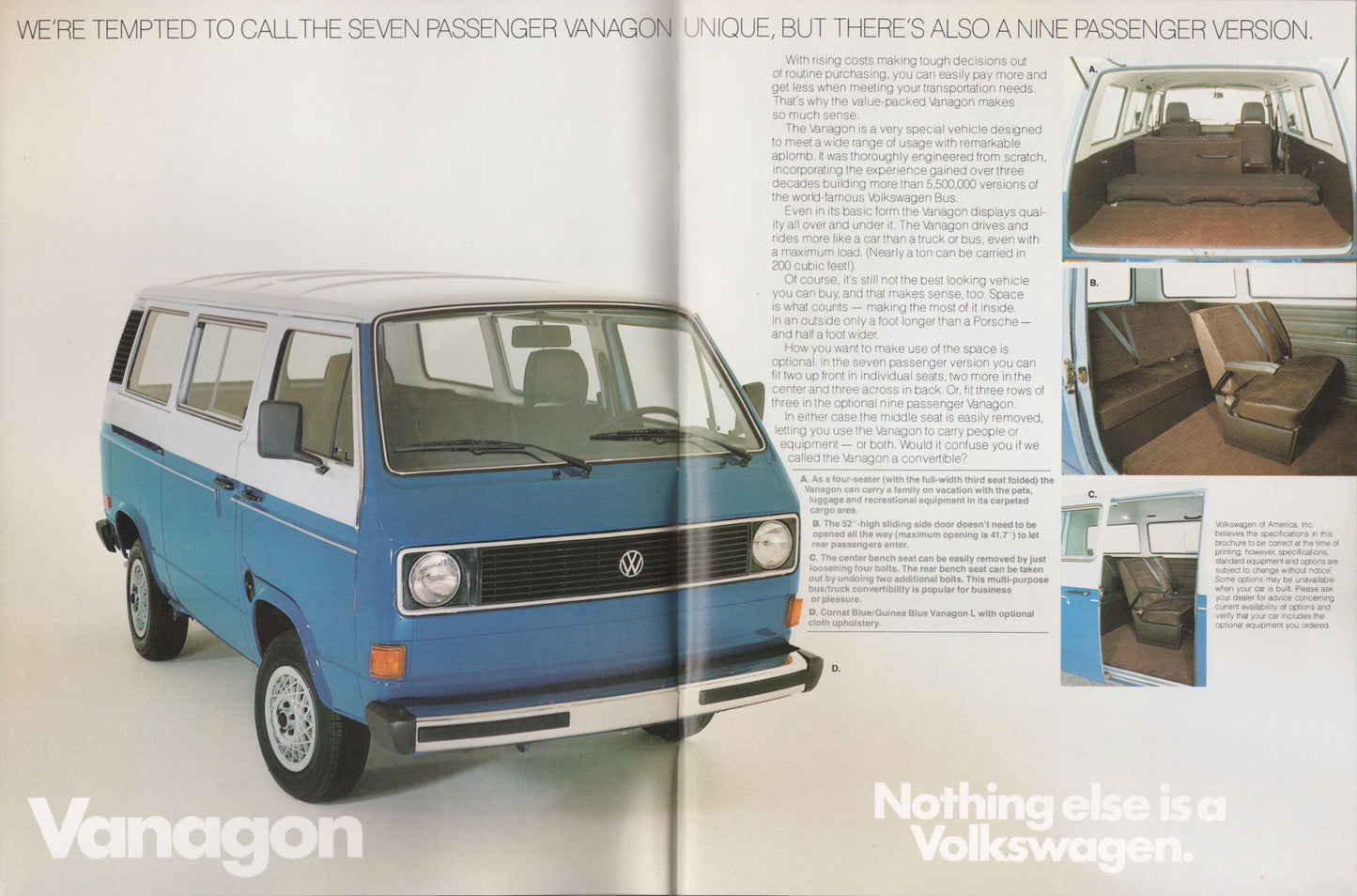 1982 volkswagen vanagon blue passenger van interior layout