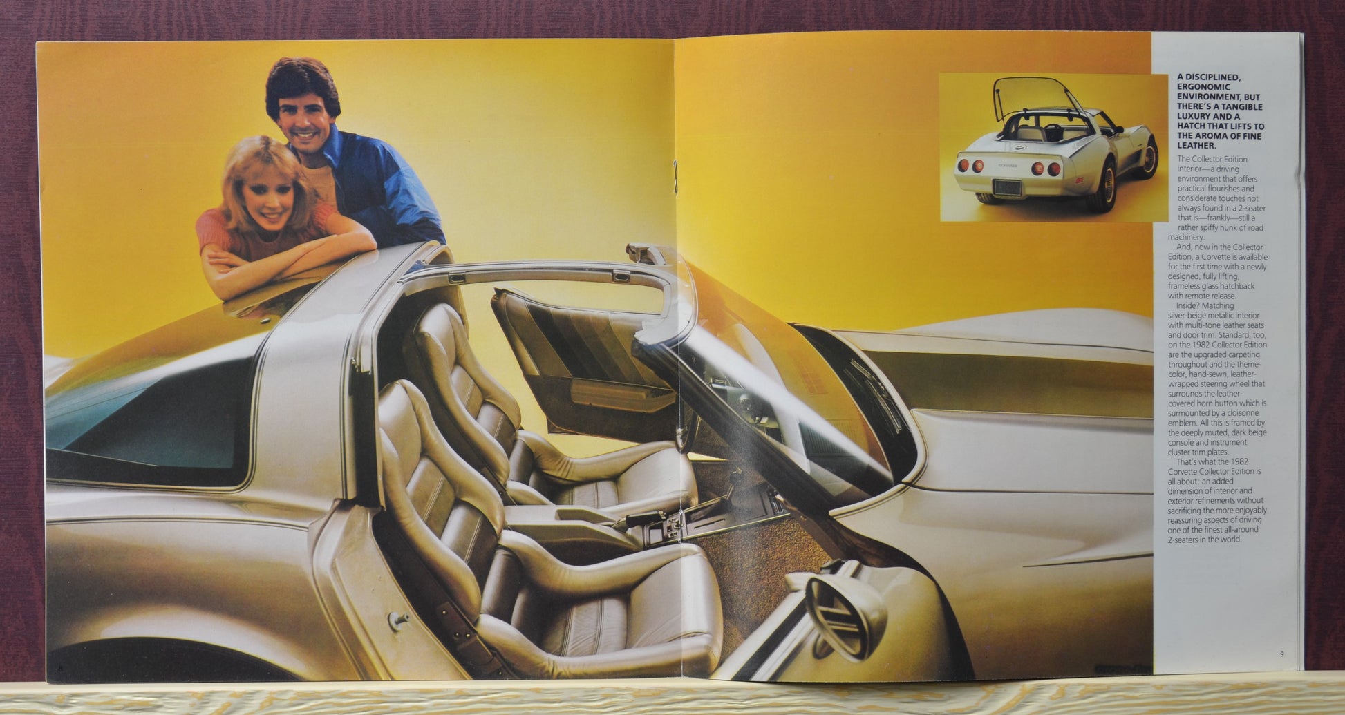 1982 corvette brochure brochure showing fine leather interior