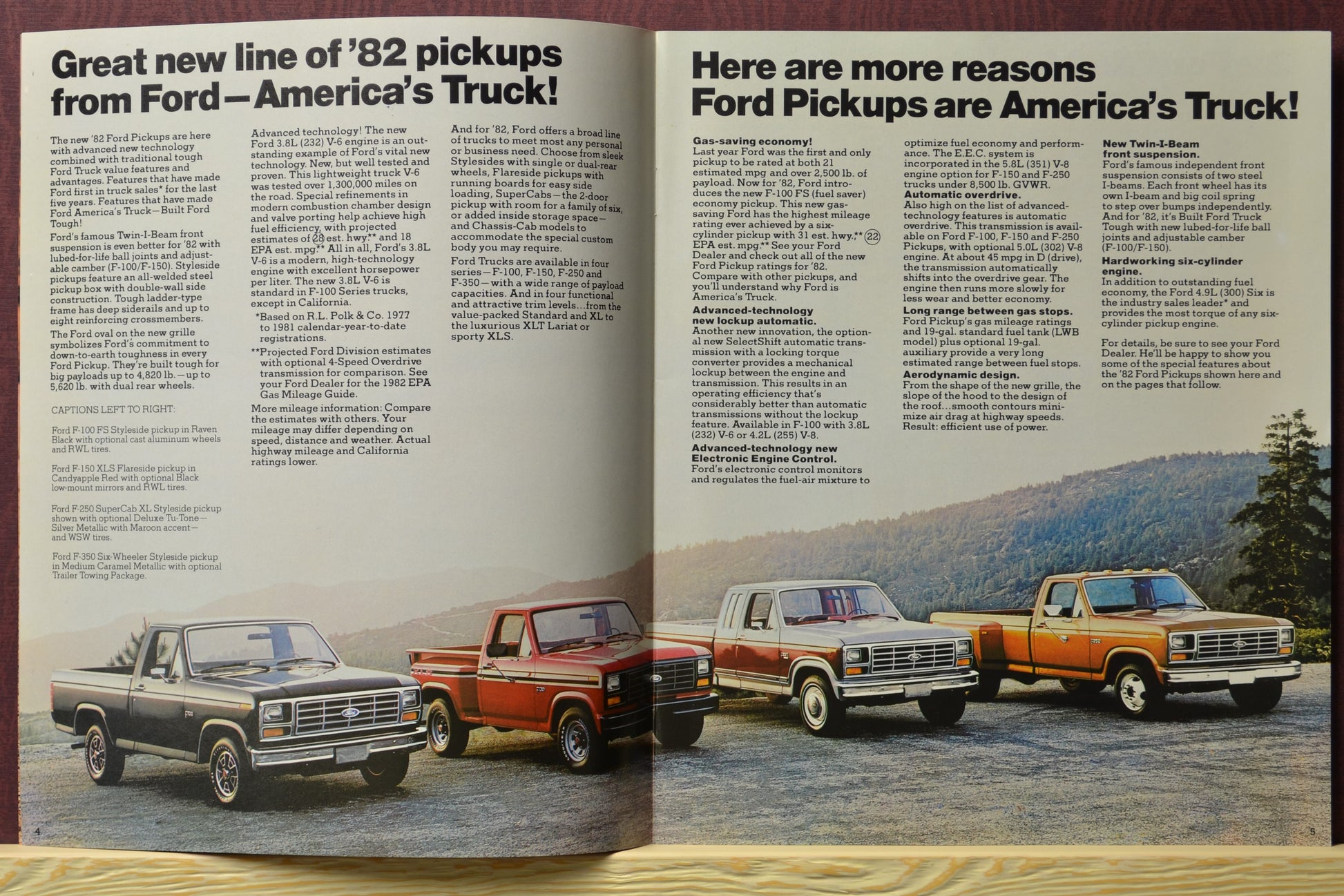 1982 Ford Pickup brochure – new line Built Ford Tough