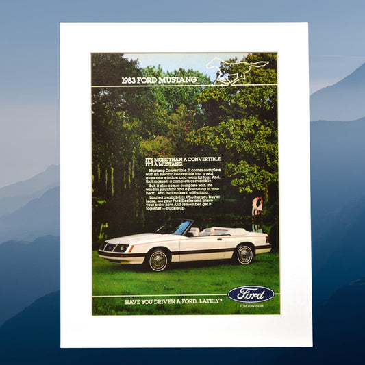 1983 Ford Mustang Foxbody convertible Print Ad