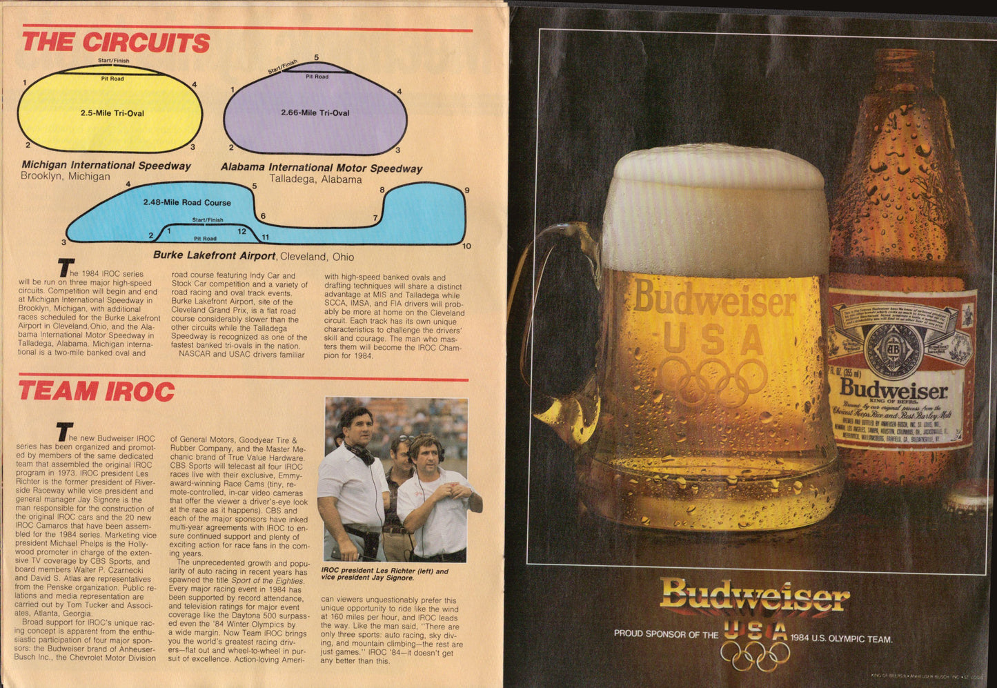 Split image with left side featuring text and right side showing a Budweiser advertisement.