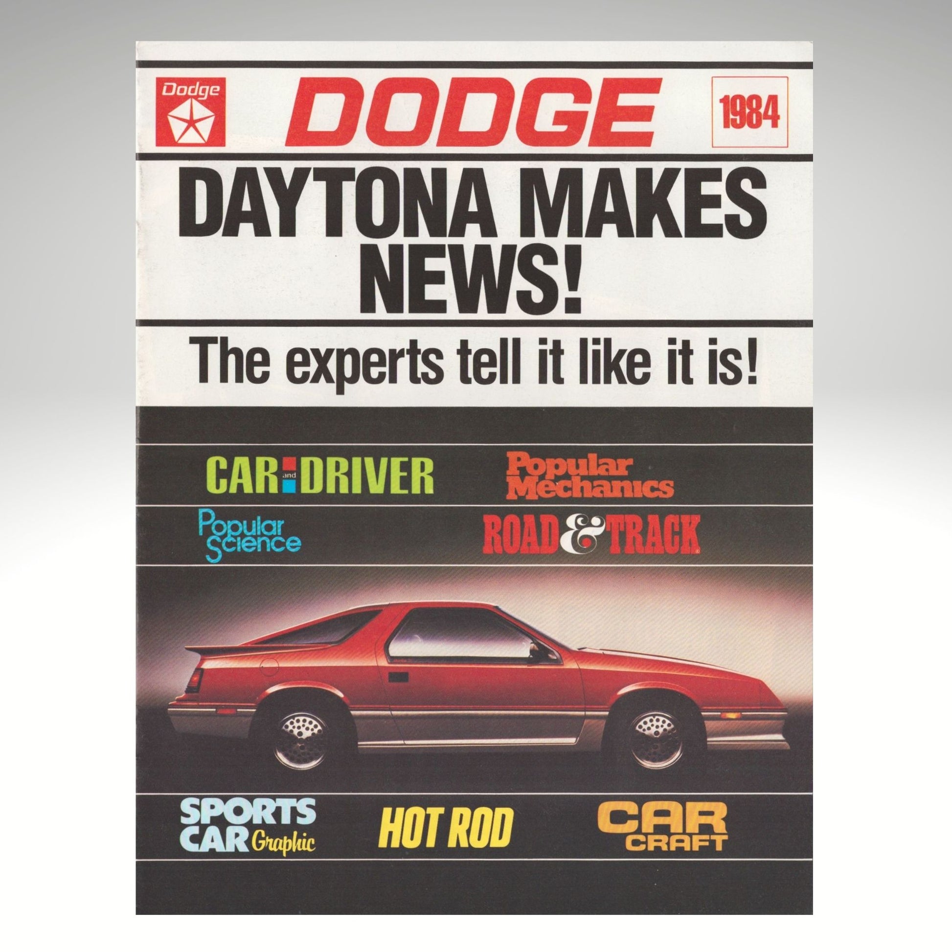 1984 Dodge Daytona Turbo Z road test sales brochure cover original 12-page brochure