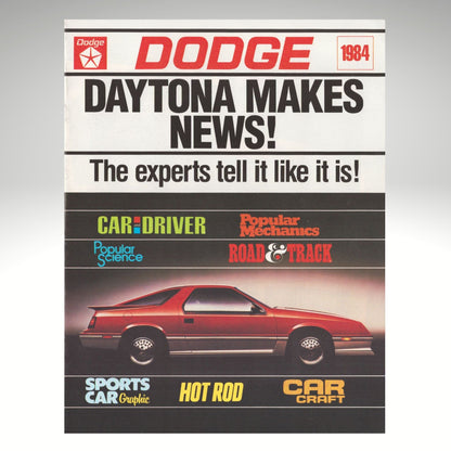 1984 Dodge Daytona Turbo Z road test sales brochure cover original 12-page brochure