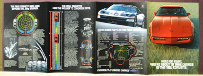 1984 Corvette trifold insert unfolded – technical highlights, performance charts, and full-page imagery