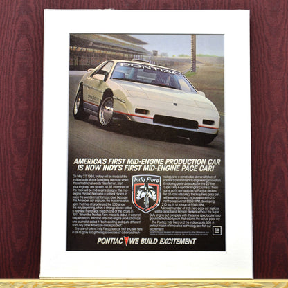 1984 Pontiac Fiero Indy Pace Car Ad