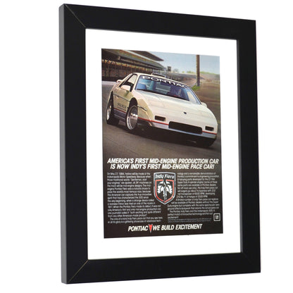 1984 Pontiac Fiero Indy Pace Car Ad framed