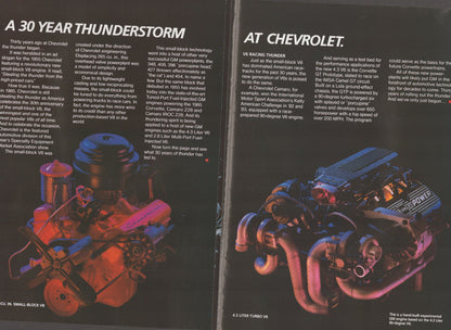 1985 Chevrolet IROC-Z Camaro original magazine insert brochure cover 6-page bi-fold engine options
