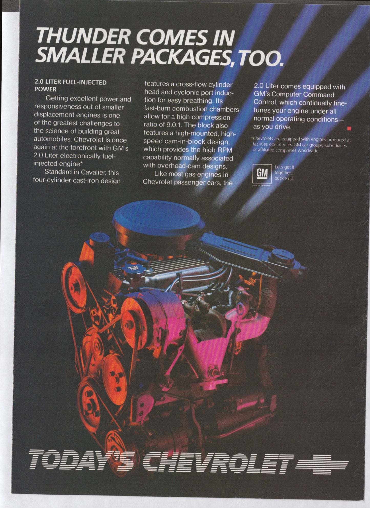 1985 Chevrolet IROC-Z Camaro original magazine insert brochure cover 6-page bi-fold back page