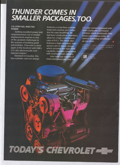 1985 Chevrolet IROC-Z Camaro original magazine insert brochure cover 6-page bi-fold back page
