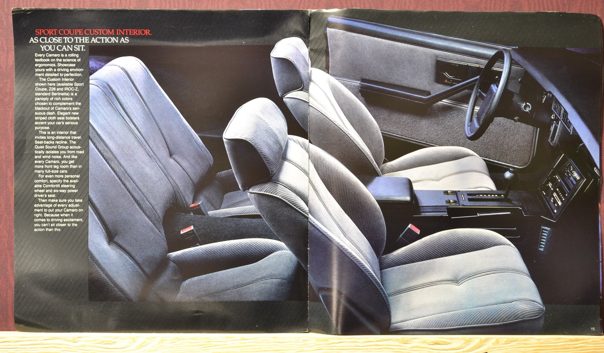 1985 Chevy Camaro dealer brochure, custom interior