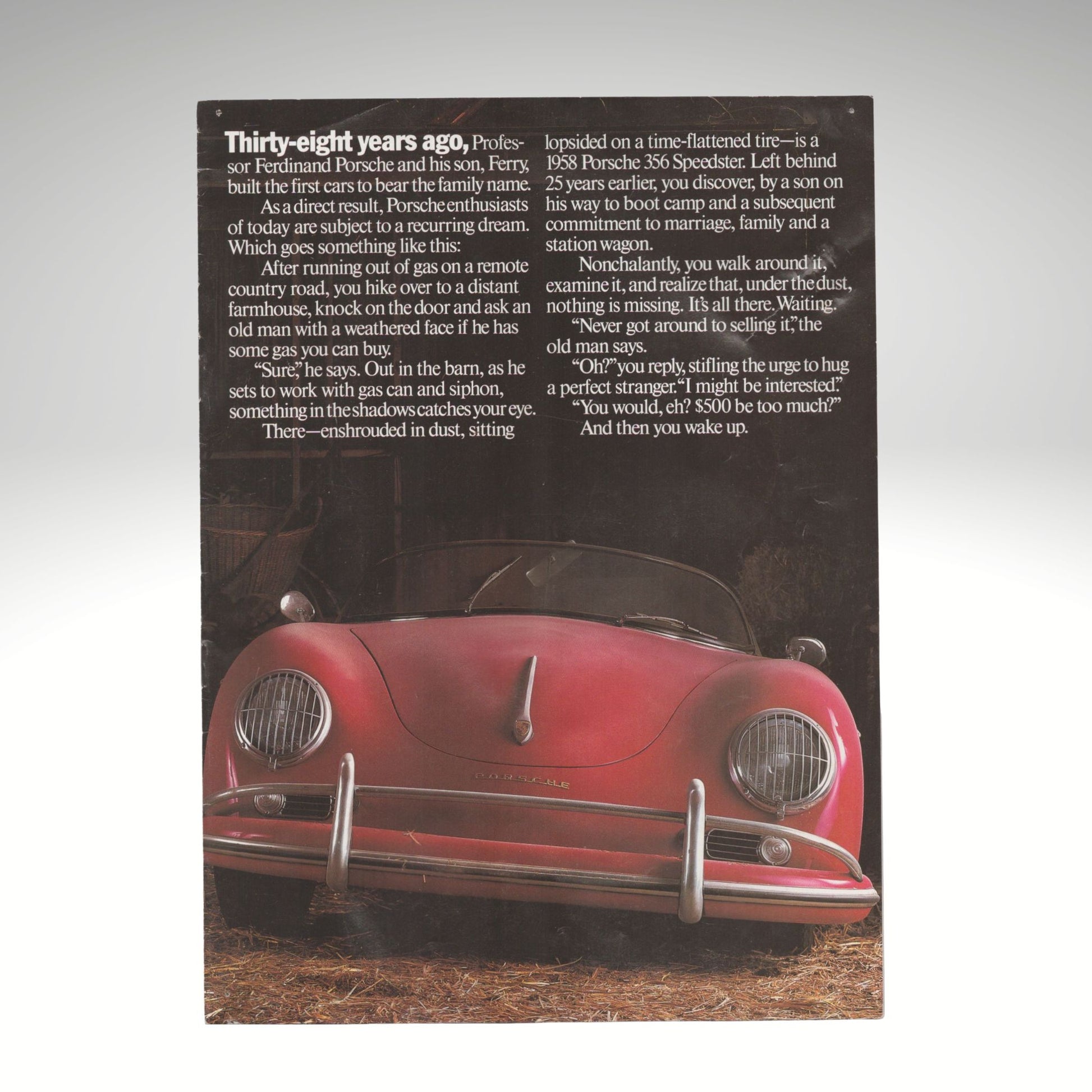 1986 Porsche 356 Speedster brochure cover 911 Turbo 928S 944 Turbo 959 dealer literature