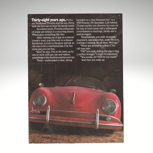 1986 Porsche 356 Speedster brochure cover 911 Turbo 928S 944 Turbo 959 dealer literature