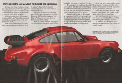 Red Porsche 911 car on a white background with text