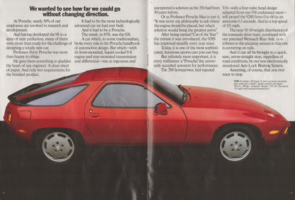 1986 Porsche 928S brochure red grand touring coupe factory literature