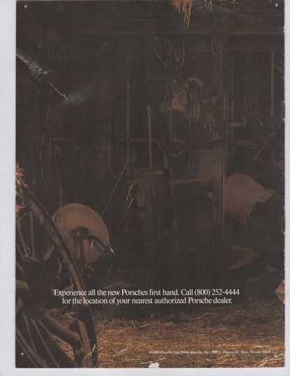 1986 Porsche sales brochure rear cover dealer literature