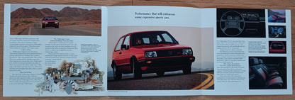 1986 Volkswagen GTI brochure interior pages original six page bi-fold