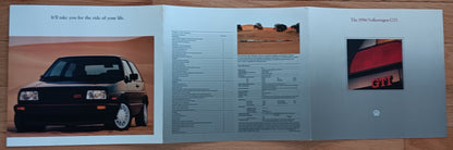 986 Volkswagen GTI brochure specifications features options original six page bi-fold
