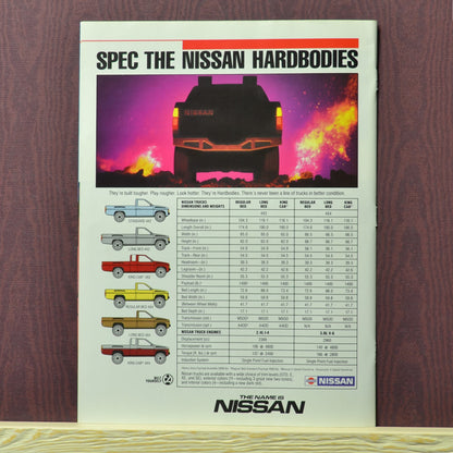 Back cover with Hardbody models and spec chart