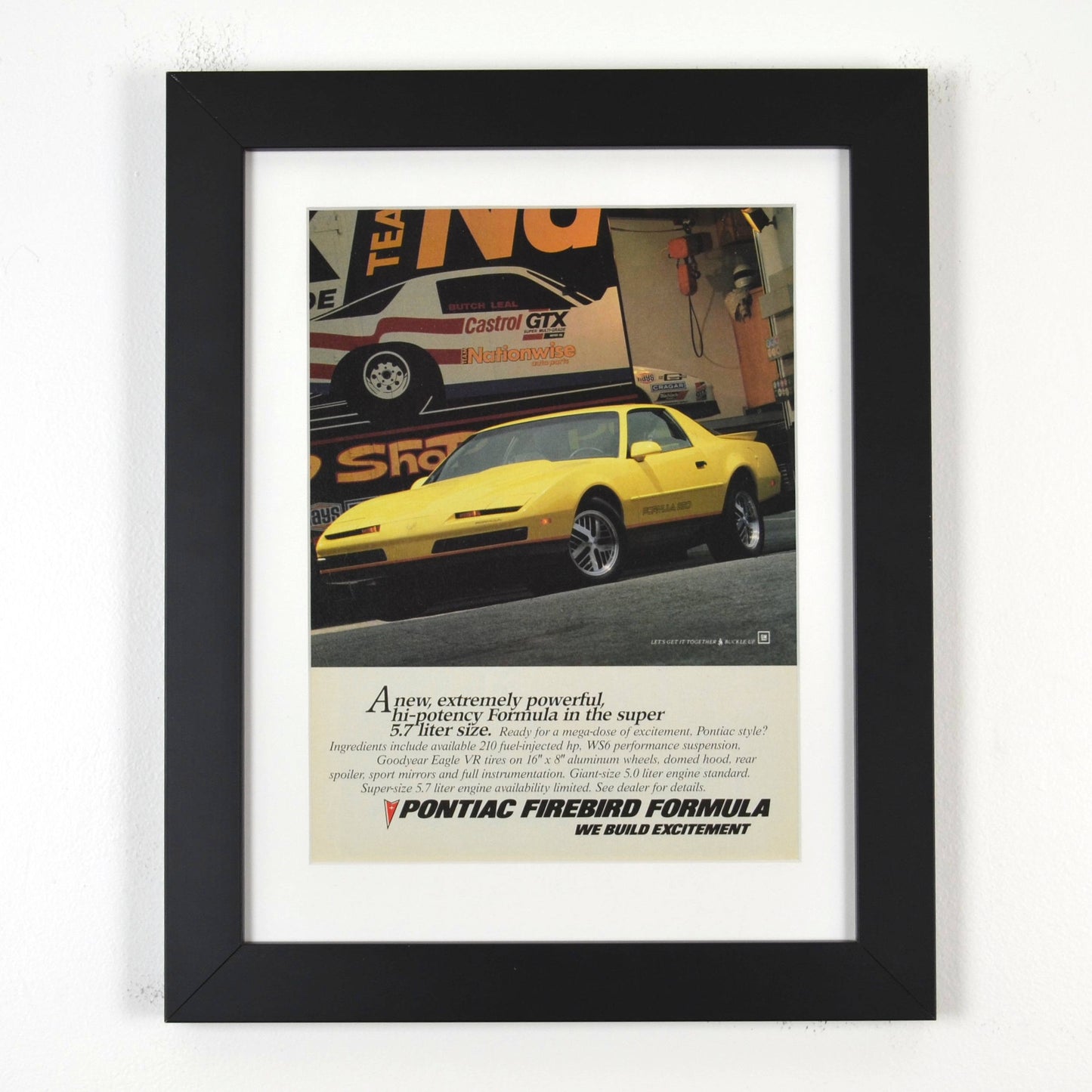 framed 1987 Pontiac Firebird Formula Ad