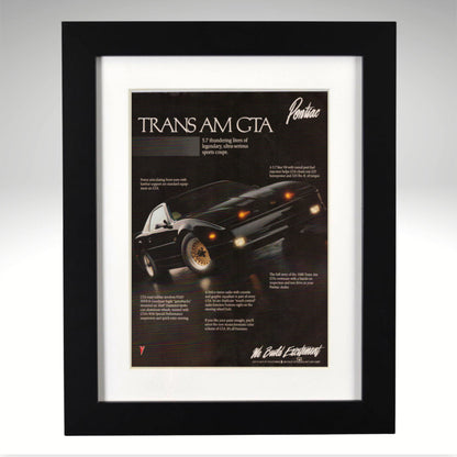 1988 Pontiac Trans Am GTA classic car wall art, framed