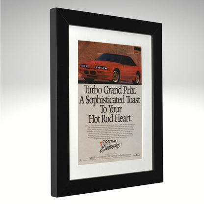 1989 Pontiac Turbo Grand Prix red car original ad framed print side view