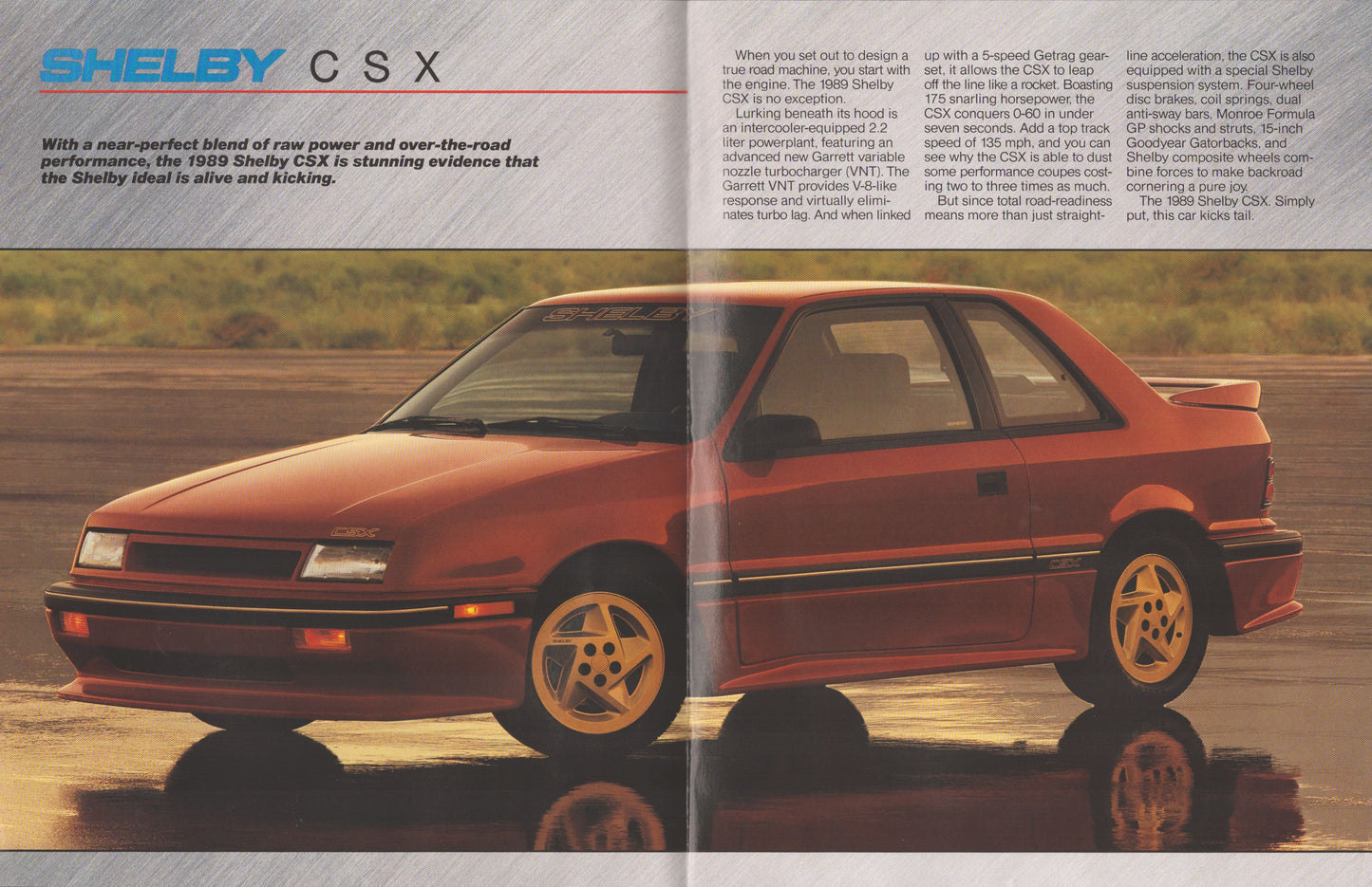 1989 Shelby CSX turbo performance dealer brochure