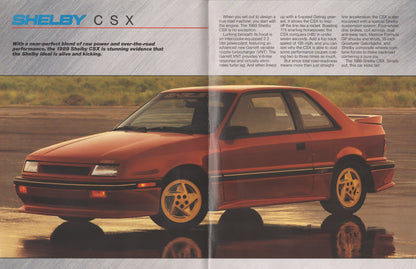 1989 Shelby CSX turbo performance dealer brochure