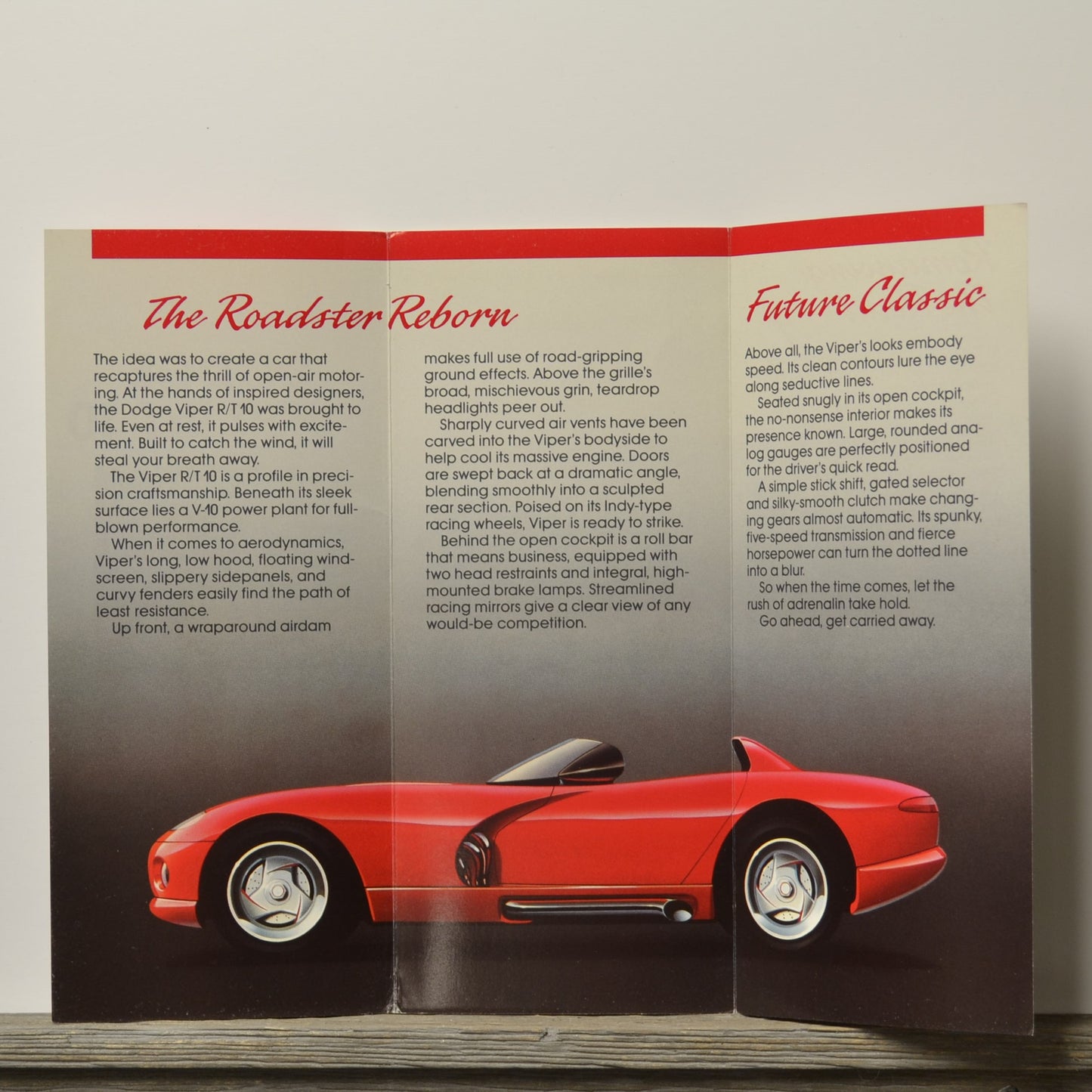 1989 Dodge Viper R/T 10 concept brochure interior foldout red roadster profile vintage Mopar collector literature