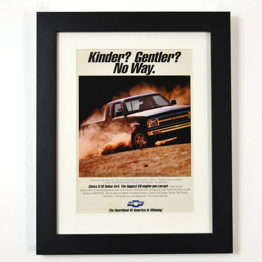 1991 Chevrolet S-10 Vintage Truck Ad, framed