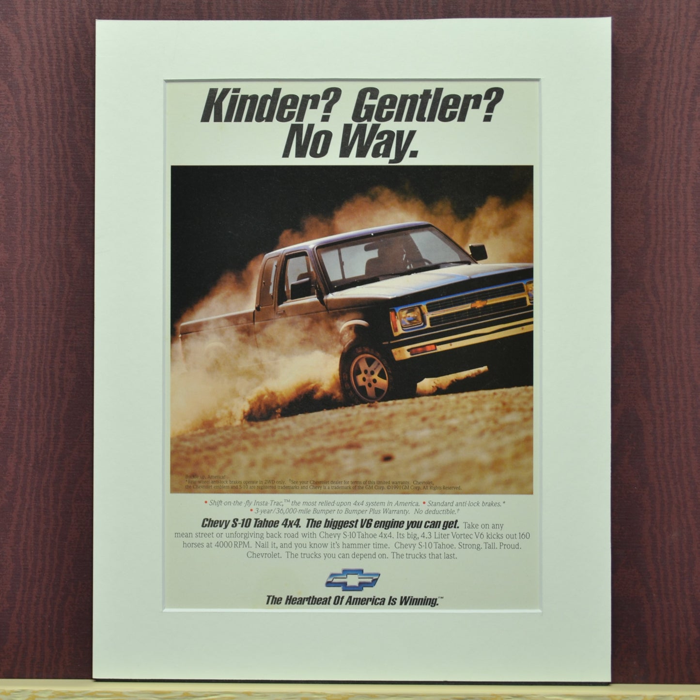 1991 Chevrolet S-10 Vintage Truck Ad - Classic Chevy Pickup Art for Garage or Man Cave