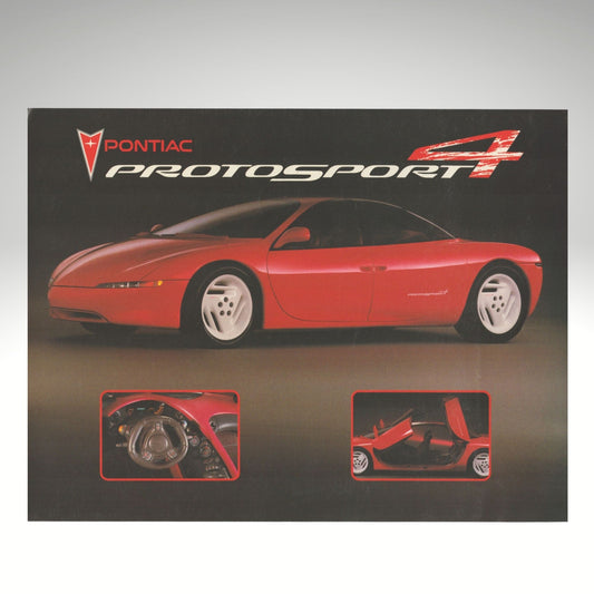 1991 Pontiac Protosport 4 concept car original dealer sales flyer GM prototype very good condition
