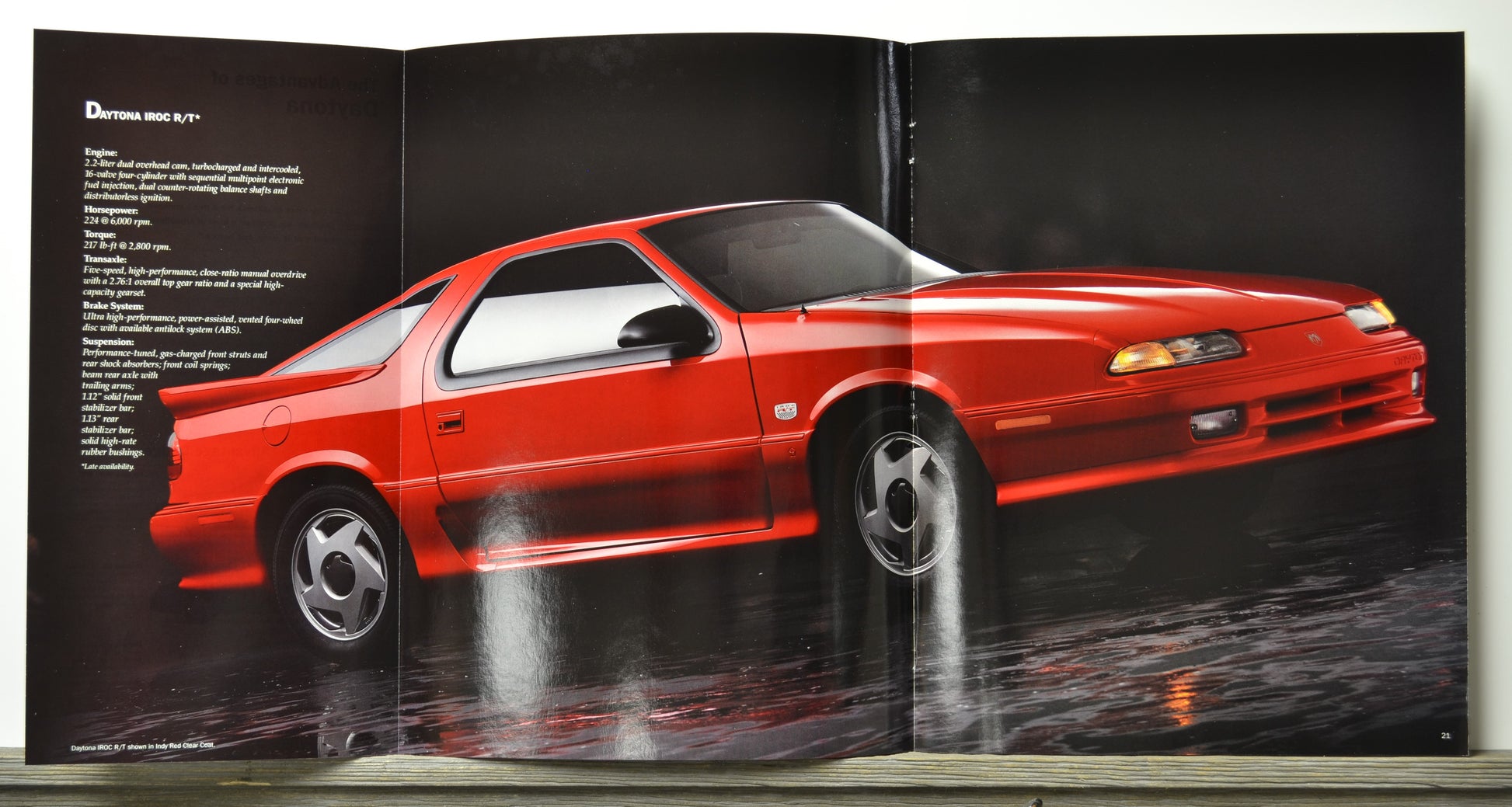 1992 Dodge Daytona IROC R/T dealer brochure interior pages performance specs vintage Mopar literature