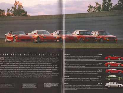 1993 Dodge Performance Viper RT-10 Stealth Daytona IROC Shadow ES Spirit ES dealer brochure cover original