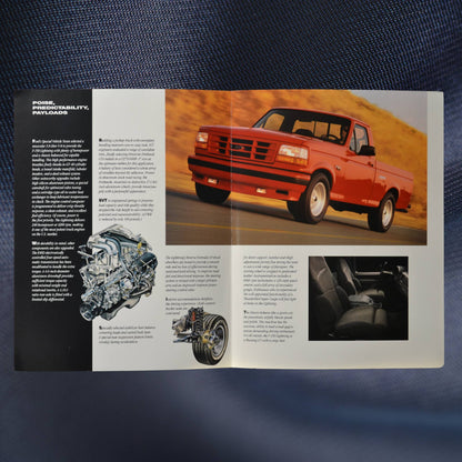 Inside pages of the 1993 Ford F-150 Lightning brochure - SVT details and performance