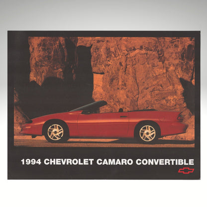 1994 Chevrolet Camaro Convertible original dealer sales flyer with red convertible cover 