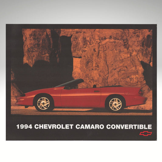1994 Chevrolet Camaro Convertible original dealer sales flyer with red convertible cover 