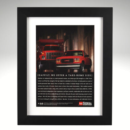 Framed 1994 GMC Sierra Truck Ad 12x15 Vintage GMC Print