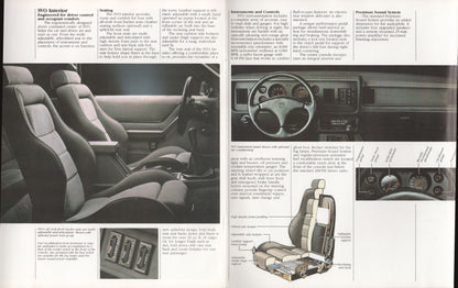 1984 Ford Mustang SVO original dealer sales brochure cover featuring the SVO interior design