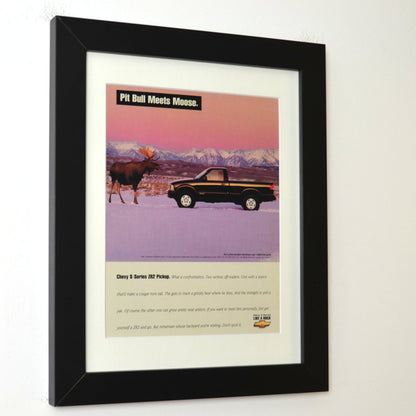 1994 Chevrolet S-10 Pickup Truck Ad, side view, framed