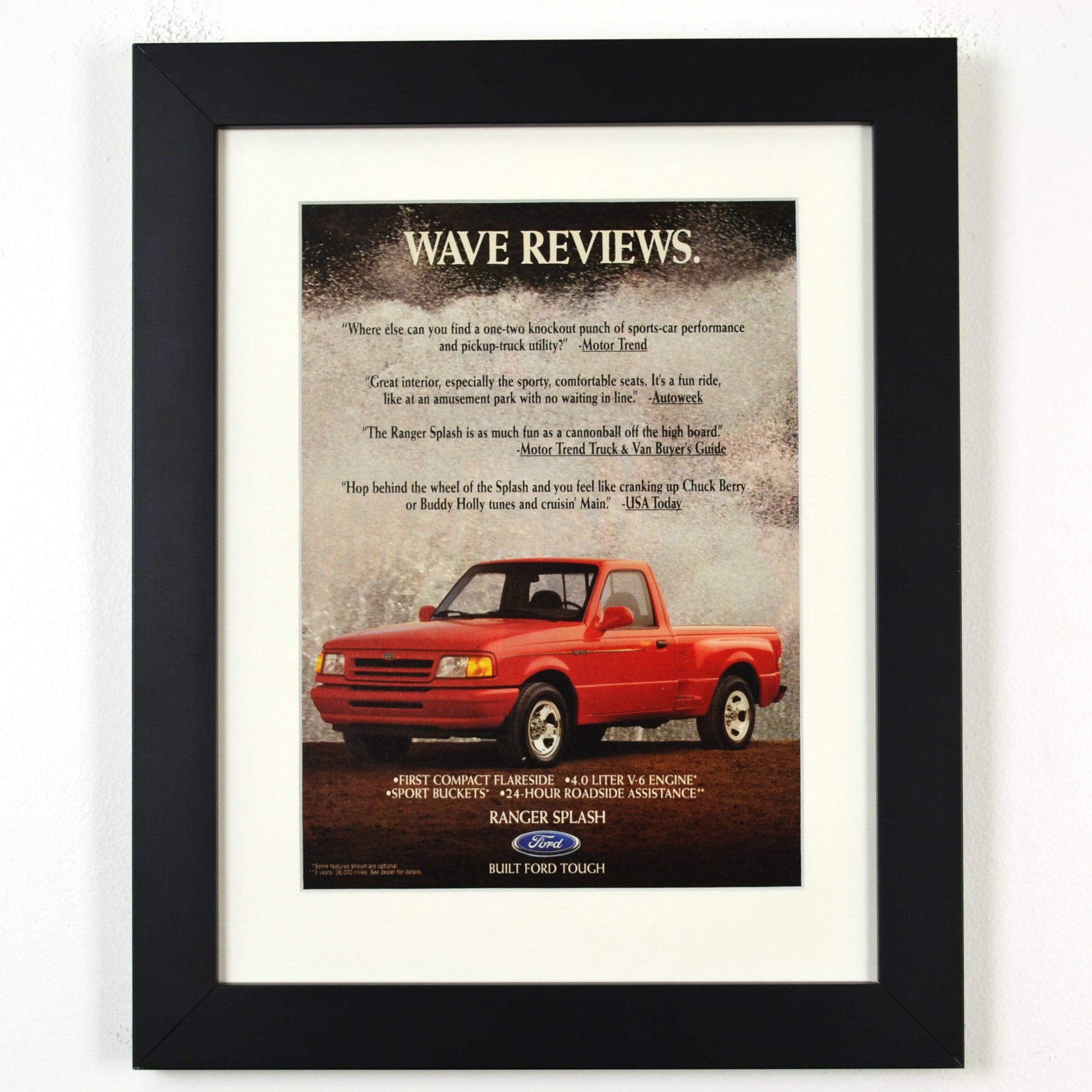 framed 1993 Ford Ranger Splash Ad 