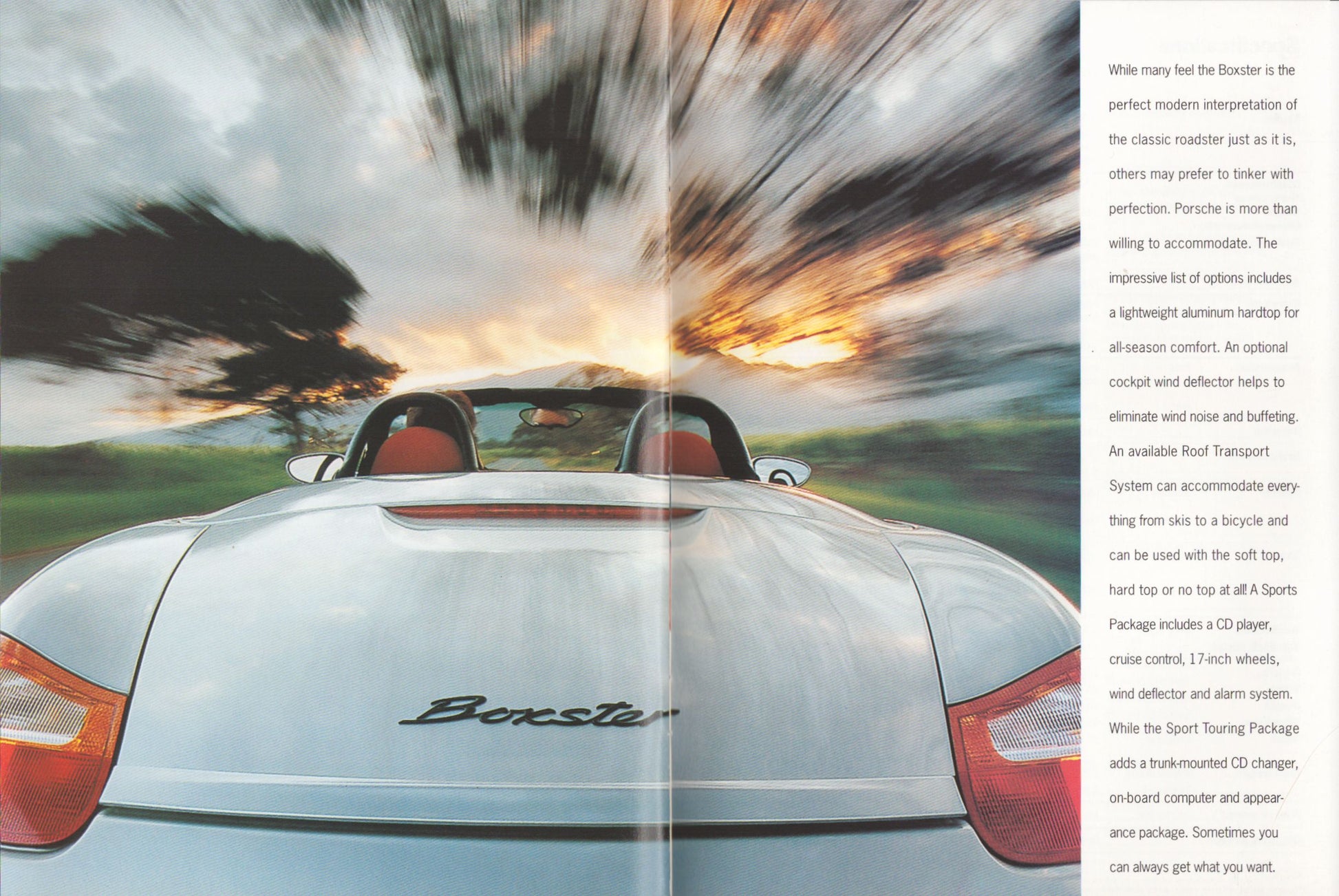 Porsche Boxster convertible with dynamic background