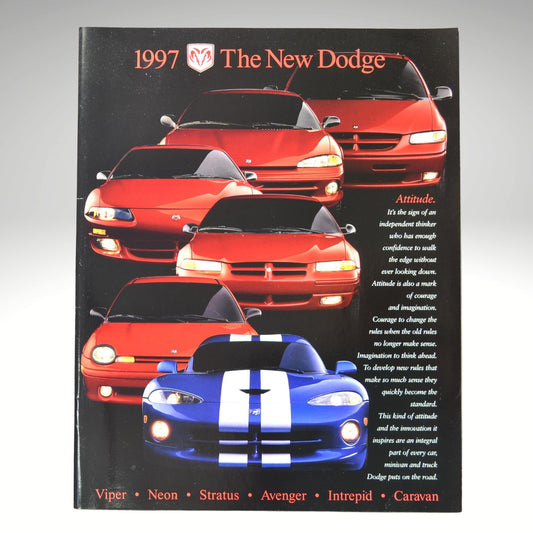 1997 Dodge car brochure cover with red and blue cars