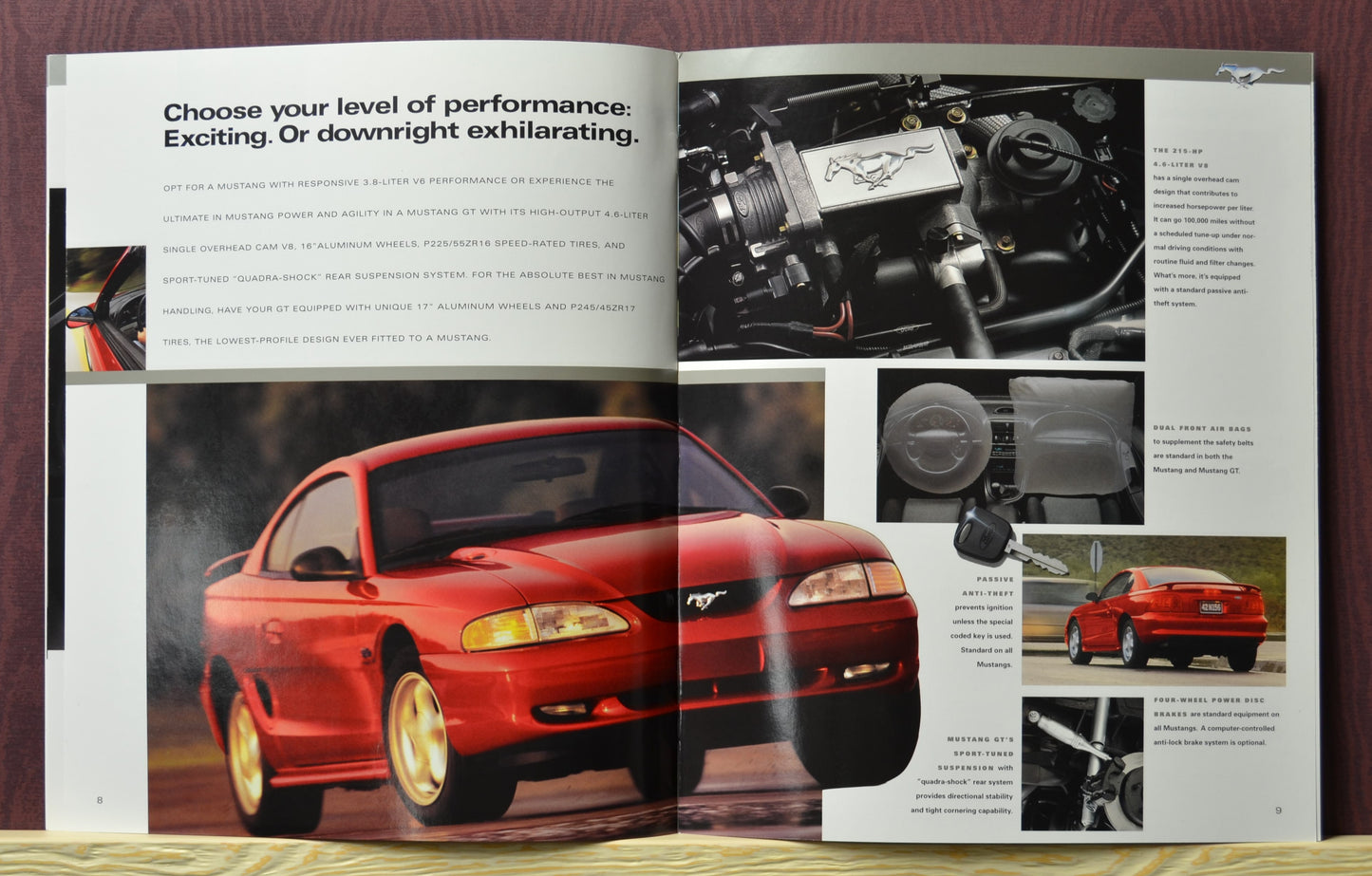 Performance pages for 1997 Ford Mustang Dealer Brochure