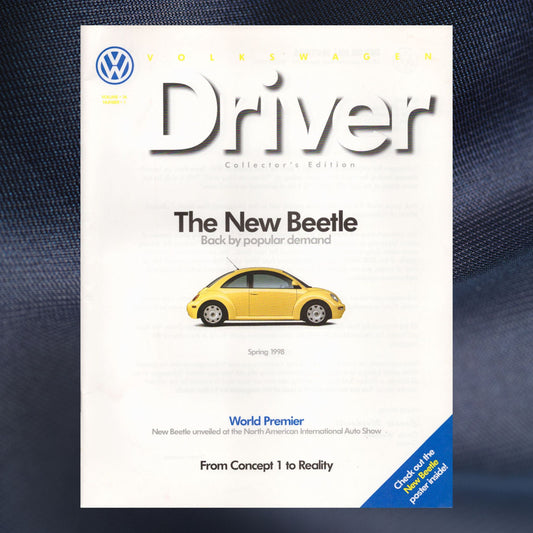 1998 vw driver collectors edition new beetle brochure cover yellow
