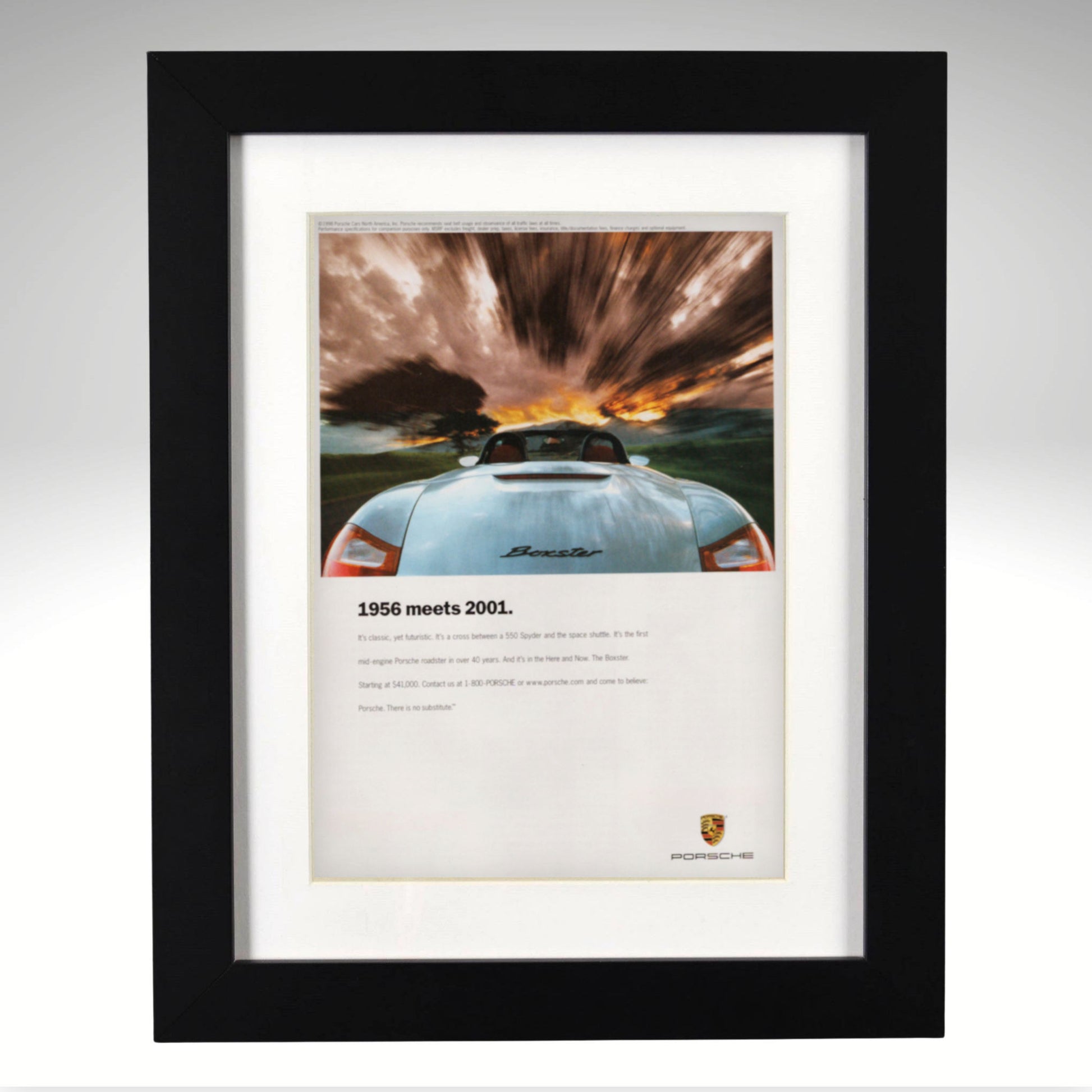 1997 Porsche Boxster original vintage ad framed print