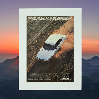 Vintage 1983 Saab APC Turbo print Ad