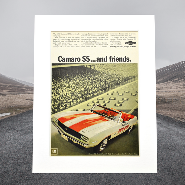 1969 Chevy Camaro Indy Pace Car – Framed Wall Art for Camaro