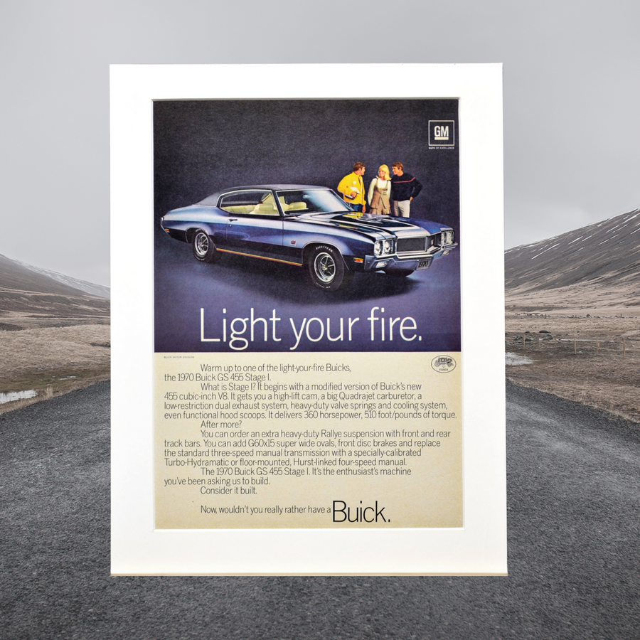 1970 Buick Skylark GS 455 Ad - Vintage Muscle Car Print for Mancave or Garage Decor - Vintage Art Garage