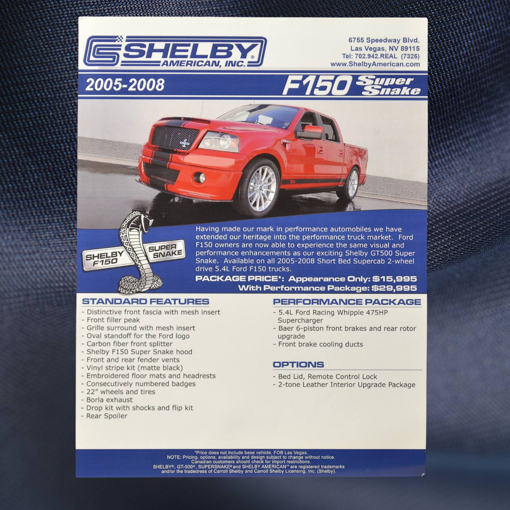 2005-2008 Ford F-150 Super Snake Sales Flyer - Back View